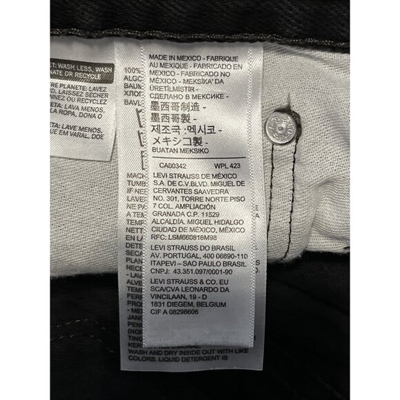 Men's Levis 505 Regular Fit Denim Jeans SZ 33x30 Black Modern Cotton Red Tab - Picture 11 of 13